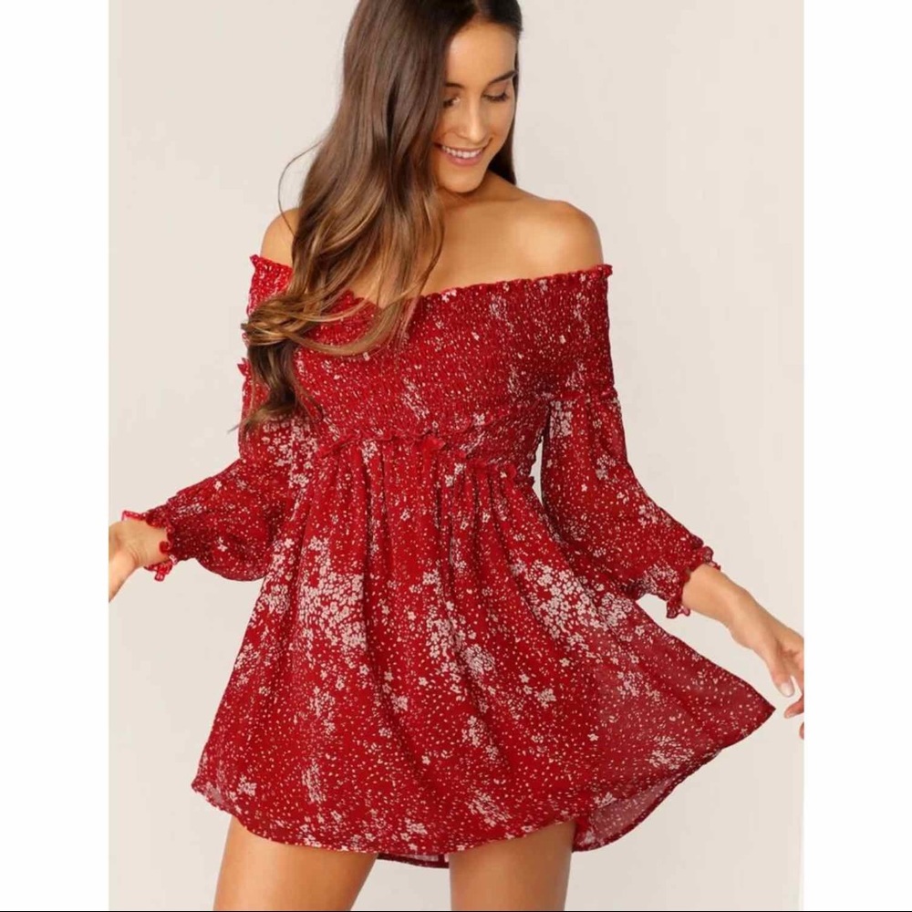 SHEIN long sleeve off the shoulder dress